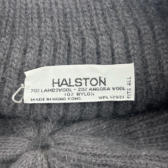 Halston Gray Ribbed Tam Beret Beanie Lambswool Angora  Hat NWT - Picture 5 of 7